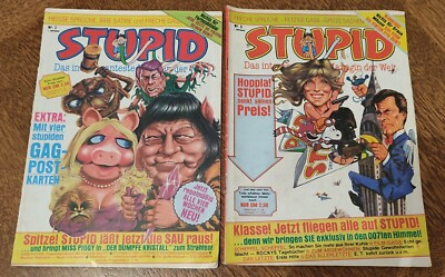 Satiremagazin STUPID Konvolut 4 Hefte Nr 2, 5, 7, 9 Interpart Verlag 1983