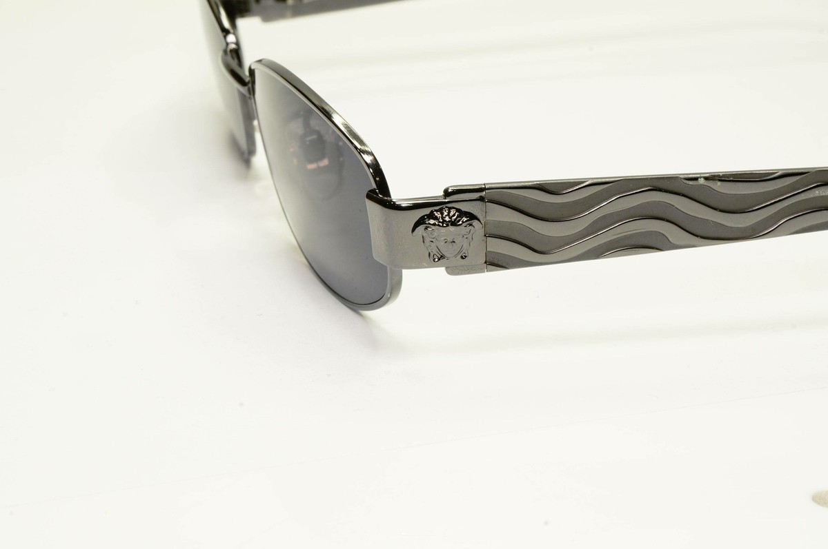 Gianni Versace 1996 Vintage Gunmetal Medusa Metal Sunglasses