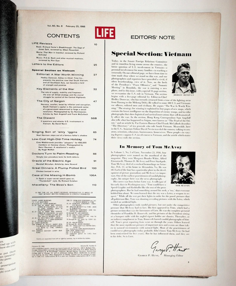 1966 February 25 Life Magazine Vietnam War Special Saigon Palm-Reading Doctors Foto 2 de 2