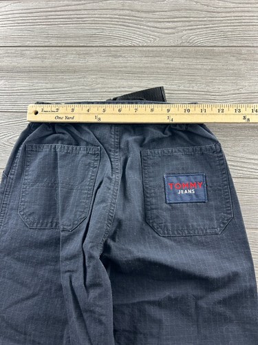 VTG TOMMY HILFIGER Boys Canvas Belted Navy Blue Straight leg Pants Size 8 - Picture 6 of 9