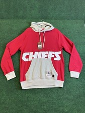 Kansas City Chiefs Mitchell  Ness Big Face 5.0 Pullover Hoodie Mens Size Large