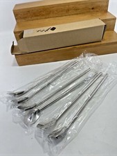 NEW Modern Style Stainless Iced Tea 7.75" Spoons Set of 6