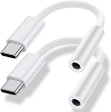 2-Pack USB Type C to 3.5mm Headphone Jack Adapter, Aux Female Audio Dongle Cable