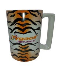 Vintage Tygacil Tiger Stripe Coffee Mug Cup Wyeth Pharma Rep Promo Advertising