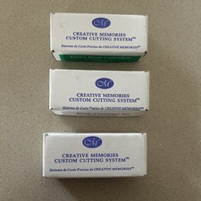Creative Memories Set 3 Boxes Custom Cutting System Blades Red Green, Blue