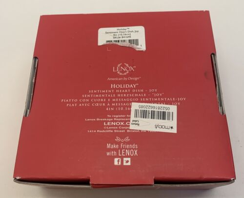 Lenox Holiday Sentiment herzförmige Schüssel ""Liebe"" 4 Zoll im Karton - Bild 2 von 5