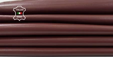 RED BROWN Soft Italian Lambskin Sheep Leather hides 2 skins 10sqf 0.9mm #C4215