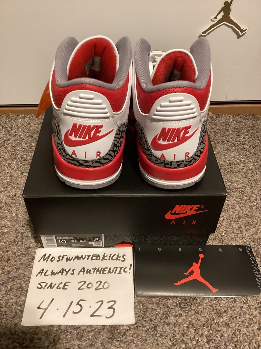 DS 2022 Nike Air Jordan Retro 3 OG Fire Red Men's Sz 10 | eBay