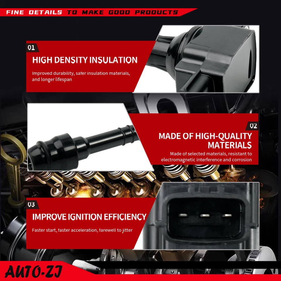 4X Upgrade Ignition Coil for 2001-2006 Nissan Sentra Almera 1.8L L4 C1397 UF351 Foto 4 de 4