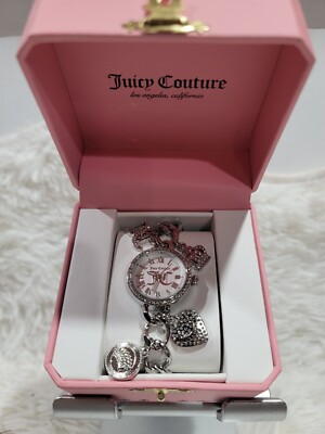 Juicy Couture Silver Tone Hanging Charm Watch . Brand New In Box