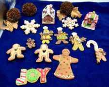 Gingerbread Man Themed Christmas Ornaments (Set of 16)