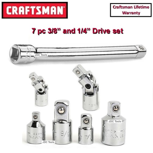 Craftsman 7 Pc 1 4 3 8 1 2 Drive Socket Adapter Swivel Joint Set Ebay