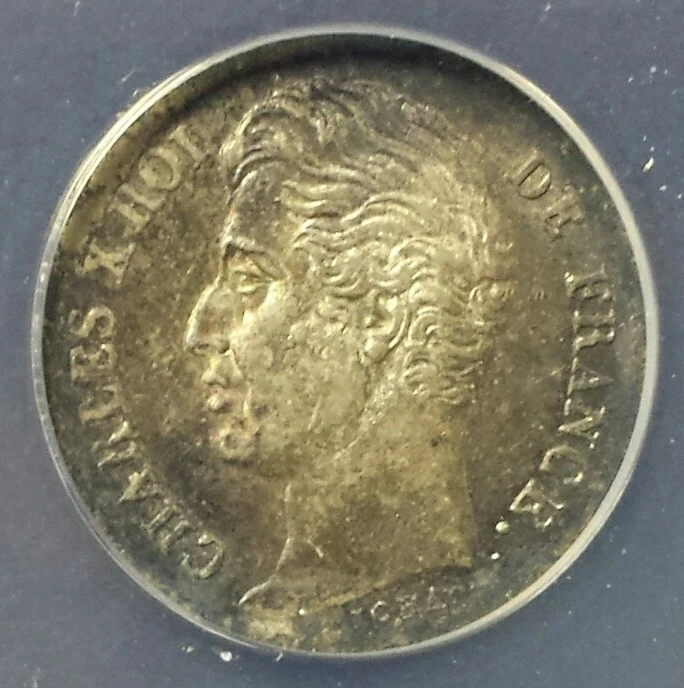 1829-A FRANCE 1/2 Franc GRADED Slabbed AU50 LOVELY All Original Coin UNCLEANED! - Image 4 of 4