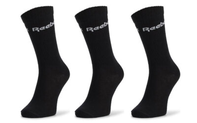 Reebok Herren Socken Crew 3 Paar Sport schwarz Active Core brandneu 100 % Original