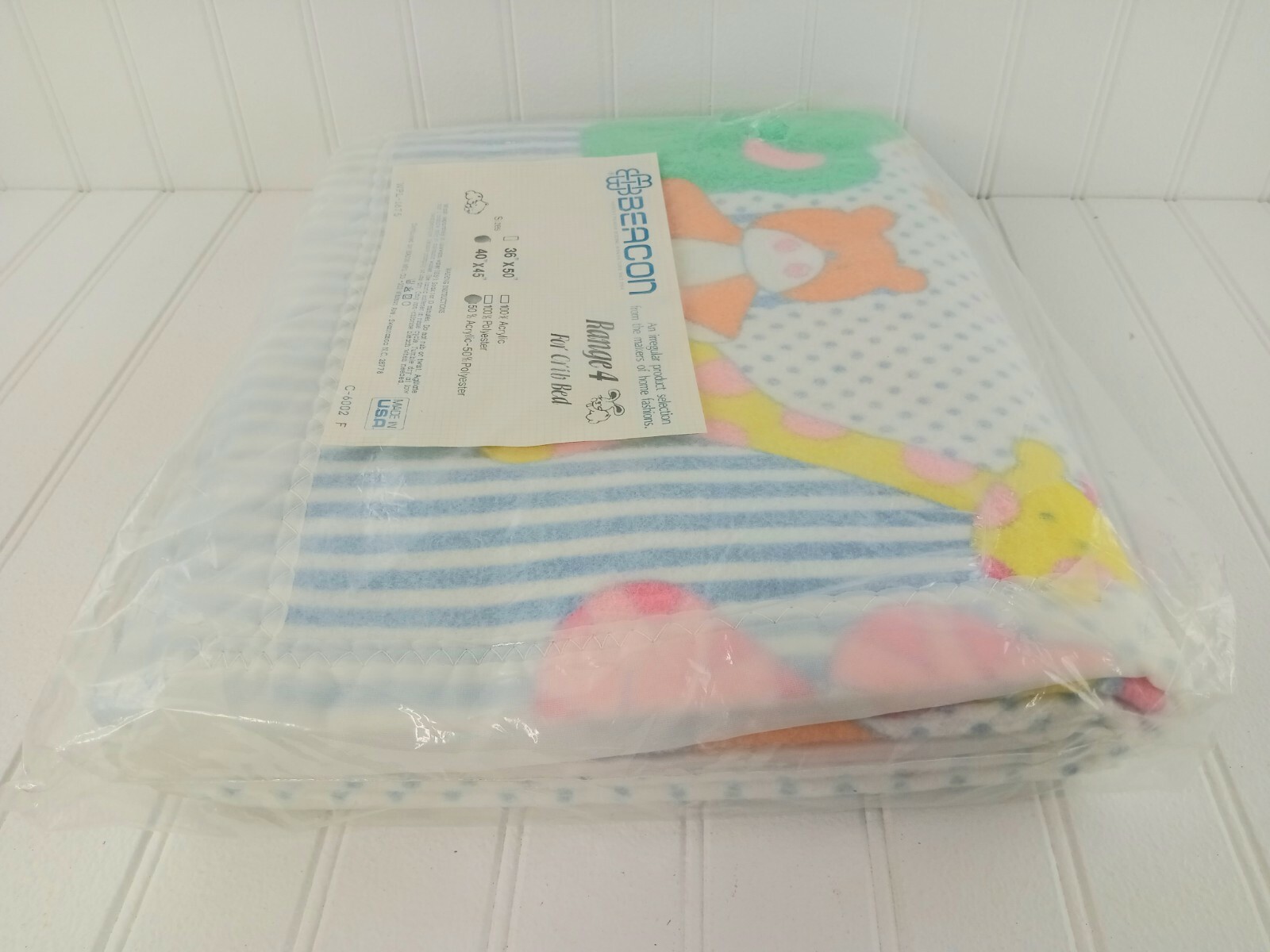 Vintage Beacon Baby Blanket Satin Trim NIP 40x45 USA eBay