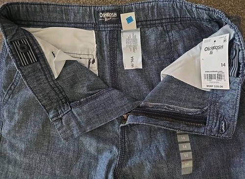OshKosh B’gosh ~ Size 14 ~ Adjustable Waist ~ Blue ~ Cotton ~ Unisex Shorts - Picture 3 of 5