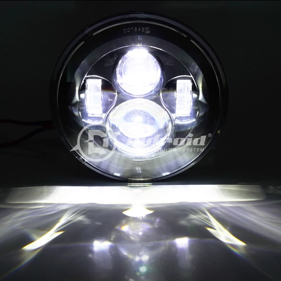 Faro proyector LED 80W 7 pulgadas + luces de paso para motocicleta Harley Touring Foto 2 de 4