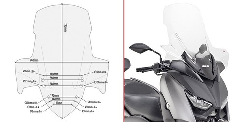 PARABREZZA GIVI YAMAHA X-MAX 300 dal 2017 al 2022 COD. D2136ST - Foto 1 di 1