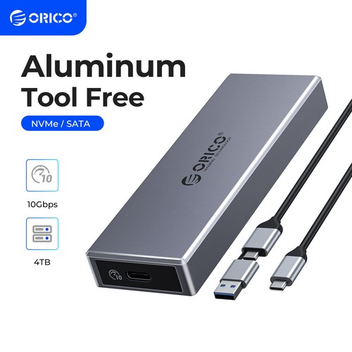 ORICO M.2 SSD Enclosure SATA 6Gbps/NVMe 10Gbps PCIe Type C Case for B&M