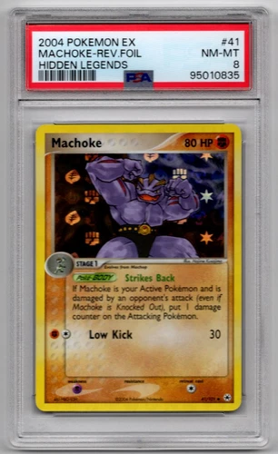 Machoke #41 PSA 8 2004 EX - Hidden Legends Reverse Holo