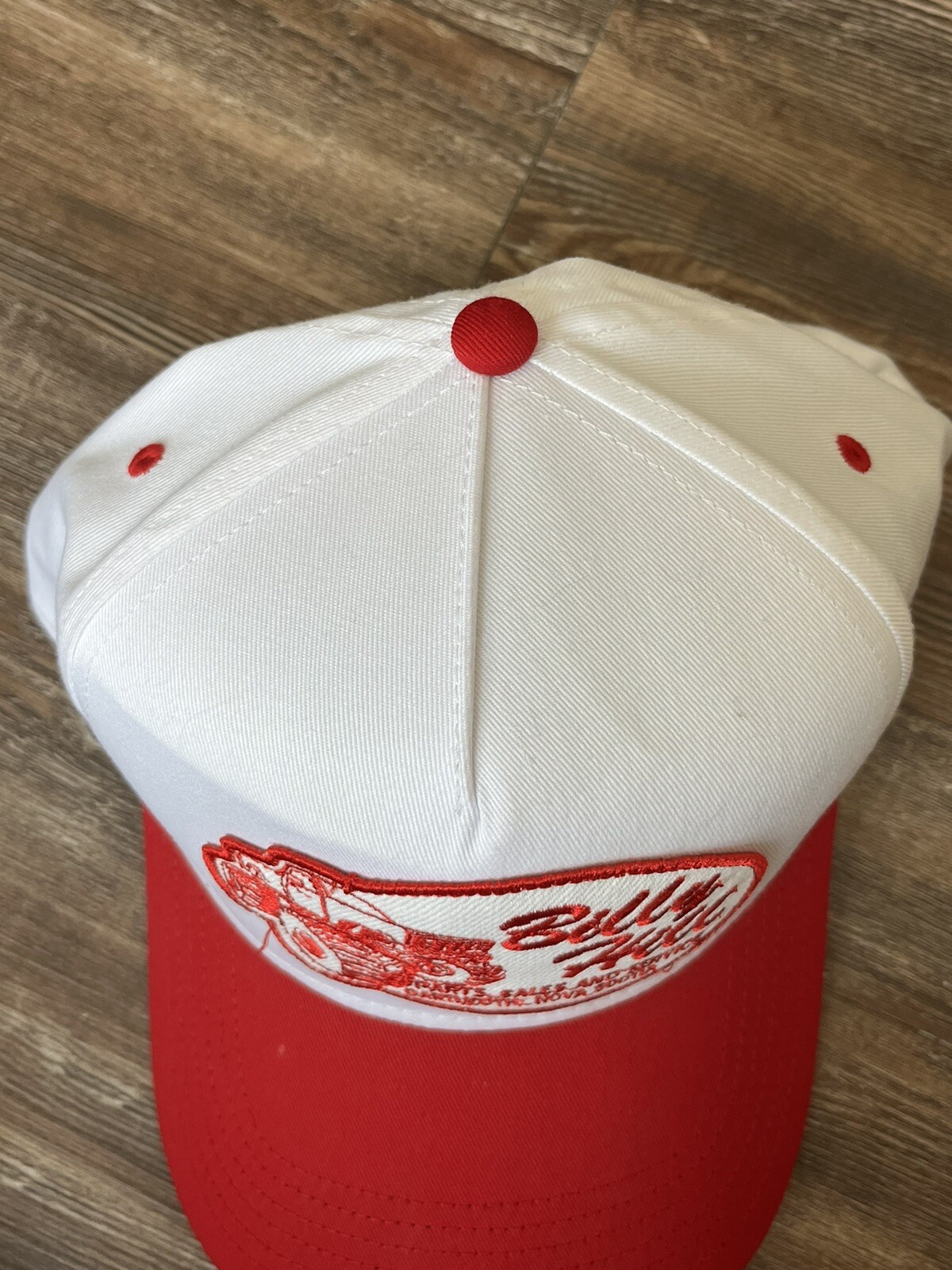 Billy Hill red patch hat lightly worn Whitetrasht… - image 8