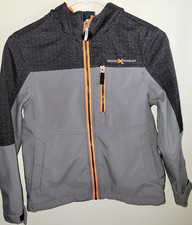 ZeroXposur Gray Black Full Zip Hooded Fleece Lined Ski Jacket Boys 10/12