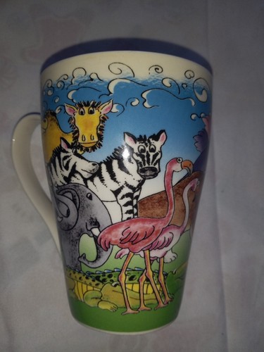 Paul Cardew Noah’s Ark Animal Mug Cup Giraffes Flamingos Zebras Elephants EUC - Picture 3 of 6