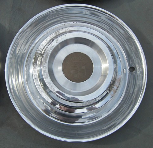 1954 -1955 Cadillac Hubcaps & Centers Used Orig Hubcap Wheelcover Set Custom (4) - Picture 5 of 6