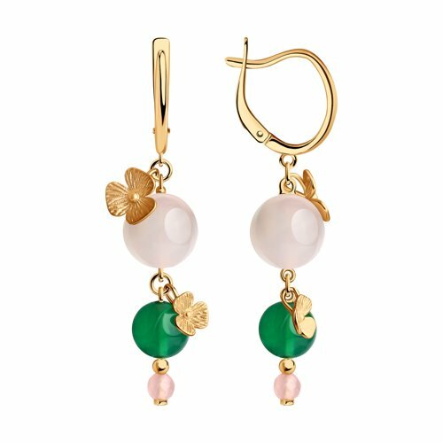 Ohrringe HäNger 925 Silber Vergoldet Rosegoldoptik Achat Ohrschmuck Echtschmuck-image
