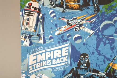Set of 2 Vintage Star Wars Empire Strikes Back Curtains 1979 Black Falcon 70s - Picture 6 of 18