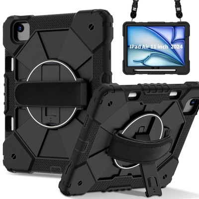 Case For iPad 8 7 6 5 Pro Air 2024 Mini 6 Shoulder Strap Bracket Tablet Cover