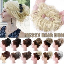 US LARGE Messy Bun Piece Scrunchie Updo Wrap On Band Hair Extensions for Human