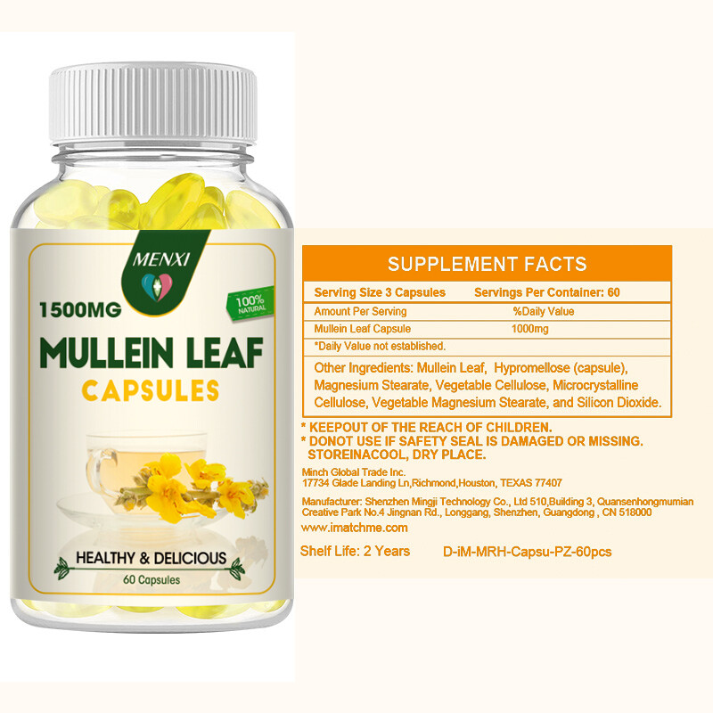 Mullein Leaf Capsules & Gummies – Natural Lung Cleansing & Detox Supplement (60 Count)