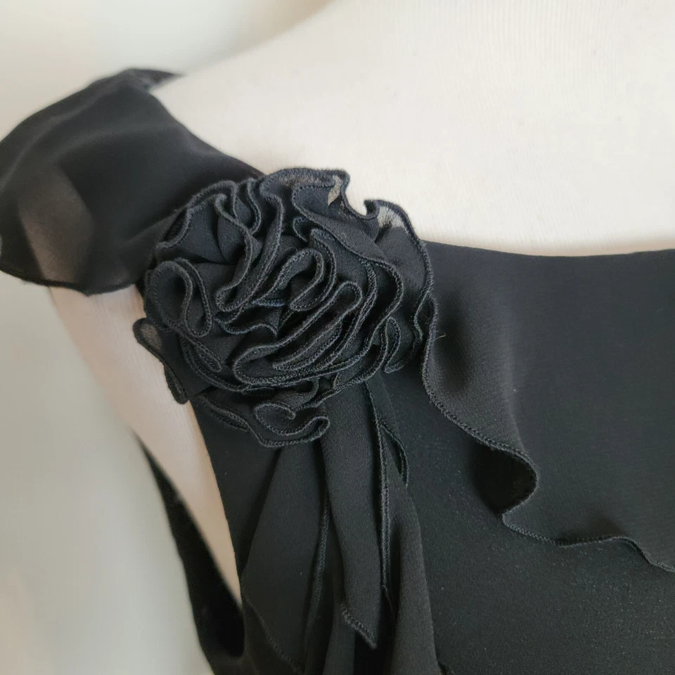 Vestido Y2K Liz Claiborne Talla 10 Mujer Sin Mangas Maxi Hada Grunge Capricho Gótico Assym Foto 4 de 4