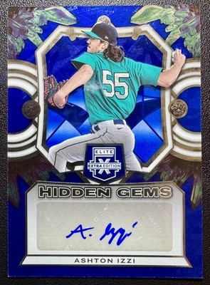 2023 Panini Elite Extra Edition - Hidden Gems Ashton Izzi #HG-AIZ Blue (AU, RC)