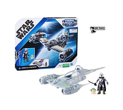 STAR WARS Mission Fleet Mando's N1 Starfighter Grogu & Mandalorian Figure NIB