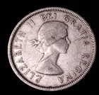 1956 Silver Canada Canadian Caribou Quarter 25 Cents Elizabeth II