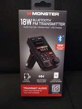Monster 18W Bluetooth FM Transmitter Hands-Free Wireless Music. USB Charging