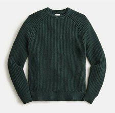 J.Crew Heritage Cotton Shaker-Stitch Fisherman Crewneck Sweater size M