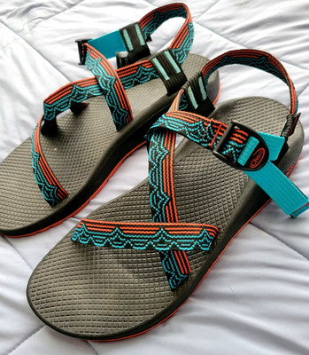 Chaco Z1 CLOUD Vibram Sports adjustable Sandal Hiking Black teal orange Size 11