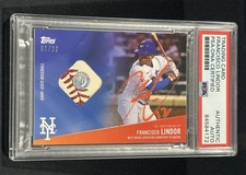 2021 Topps Signed Francisco Lindor Auto Game Used Baseball Relic 1/20 PSA COA