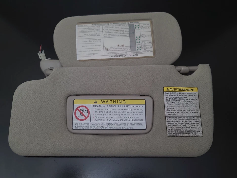 Par de quebra-sol lateral para motorista e passageiro Nissan Pathfinder Infiniti QX4 1997-2004 - Imagem 4 de 4