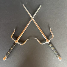 Japanese Martial Arts Sai Weapons Chrome 15” Pair Set