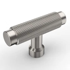 10 Pack Brushed Satin Nickel Cabinet Knobs 2 Inch Length Single Hole T Bar Ki...