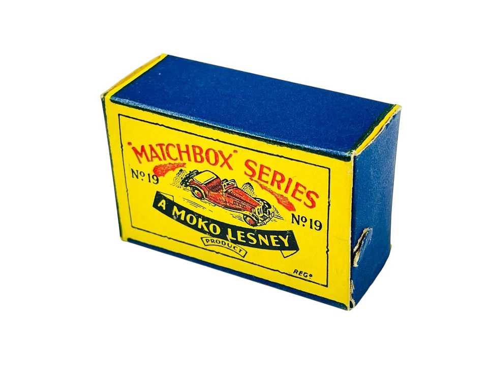 Matchbox Moko Lesney No. Coche deportivo Midget 19a MG vacío caja B1 solamente Foto 2 de 4
