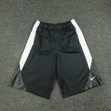Nike Shorts Boys XL Black White Mesh Athletic Basketball Drawstring Swoosh Gym