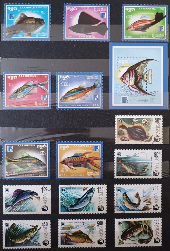 SEA LIFE. FISH: AQUARIUM, EXOTIC, PREDATORY. SHARKS. 217 STAMPS. LOT IN GERMANY