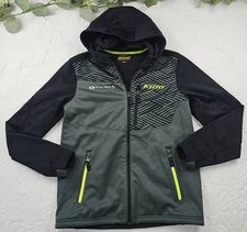 Polaris Klim Gray and Black Full Zip Hoodie Jacket Size M Fleece Lined