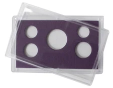 Empty Plastic Lens with Purple Insert B Holds 5 Coins