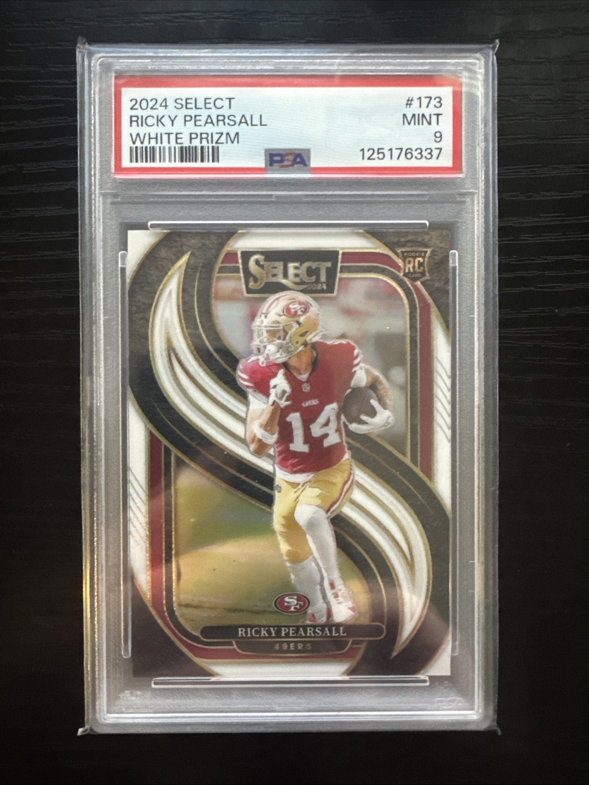 2024 Select Ricky Pearsall Premier RC White Prizm /35 49ers PSA 9